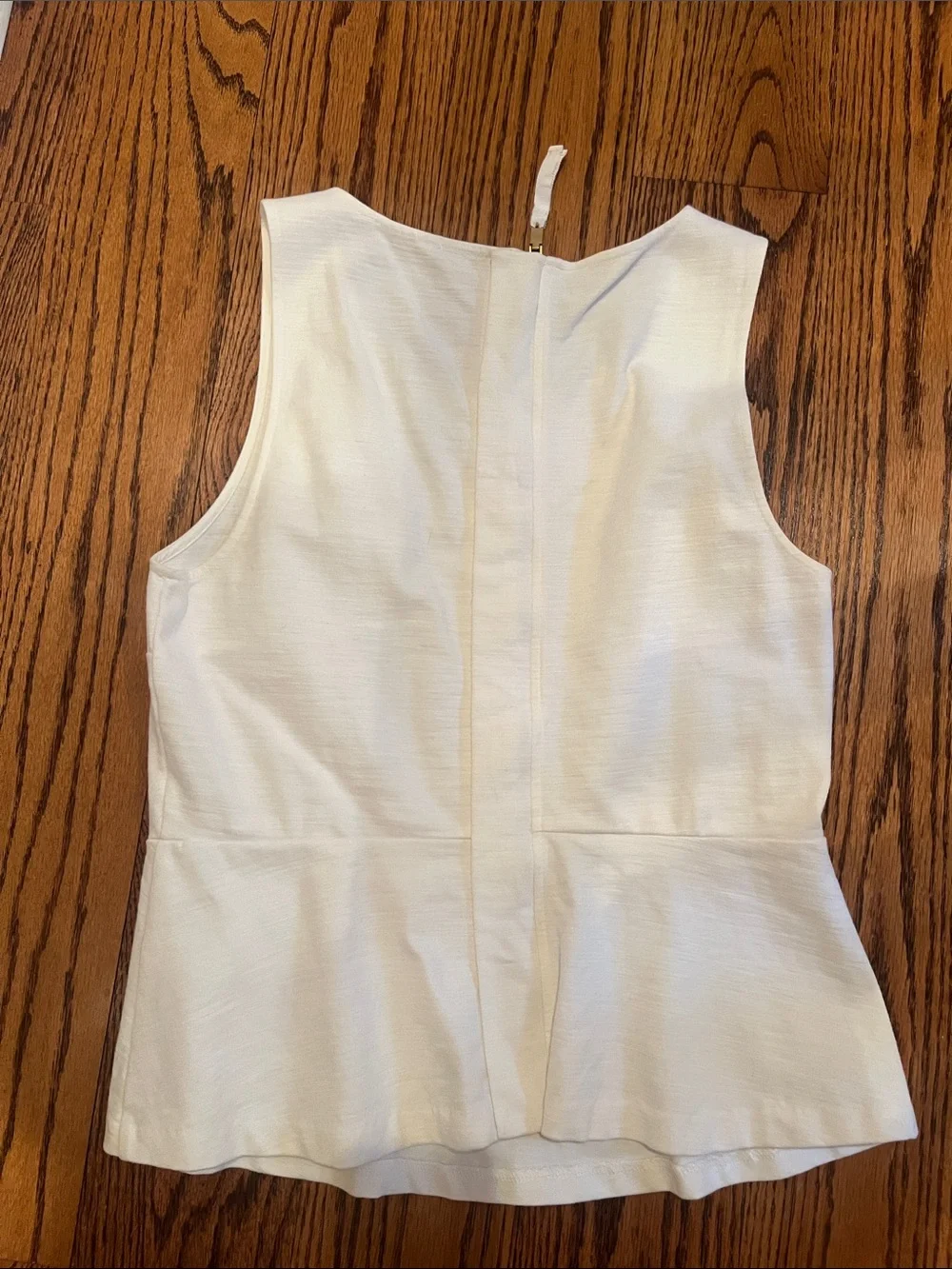 J. Crew Ivory Sleeveless Peplum Top